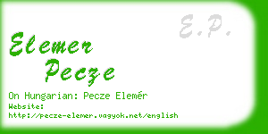 elemer pecze business card
